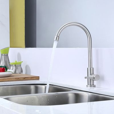 Misturador frio de aço inoxidável da bacia dos misturadores 304 da alavanca do banheiro do NSF de ACS CUPC únicos único