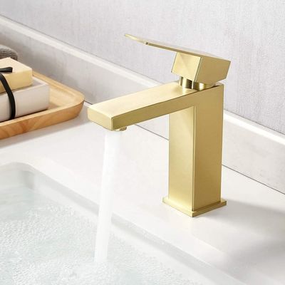 torneira de 12L/Min Brushed Gold Bathroom Basin para o prédio de escritórios