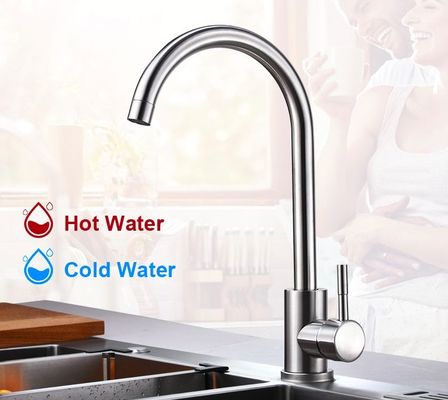 SUS304 que tira a torneira de aço inoxidável da água quente e fria do torneira da cozinha para a cozinha